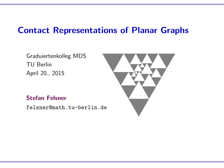 contact representations of planar graphs