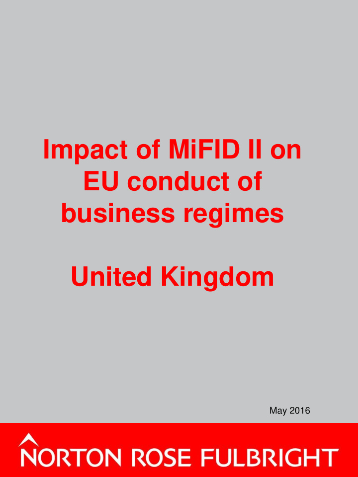 impact of mifid ii on eu conduct of business regimes