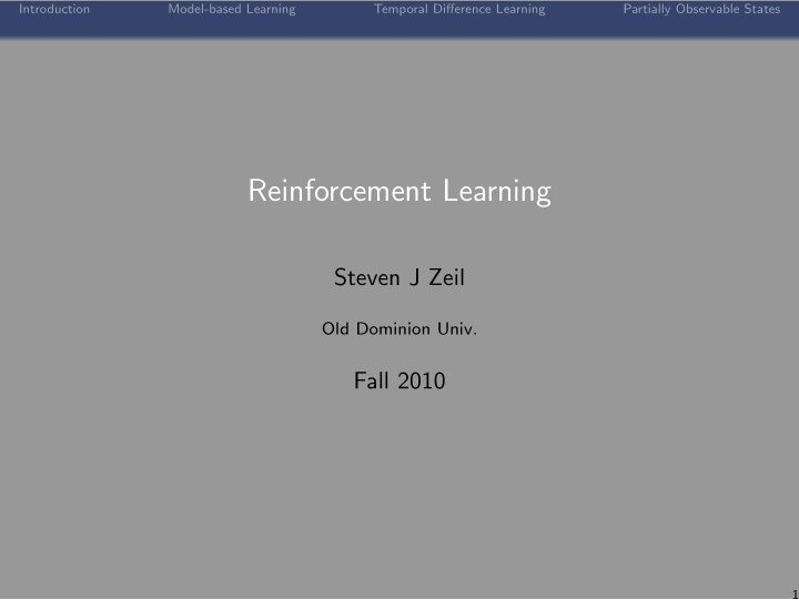 reinforcement learning