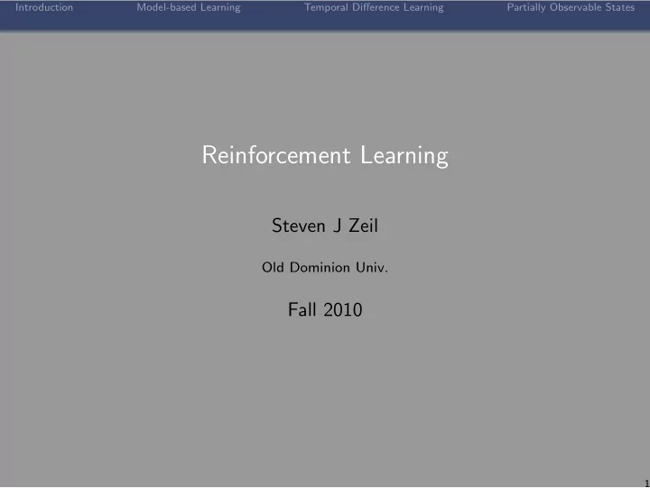 reinforcement learning