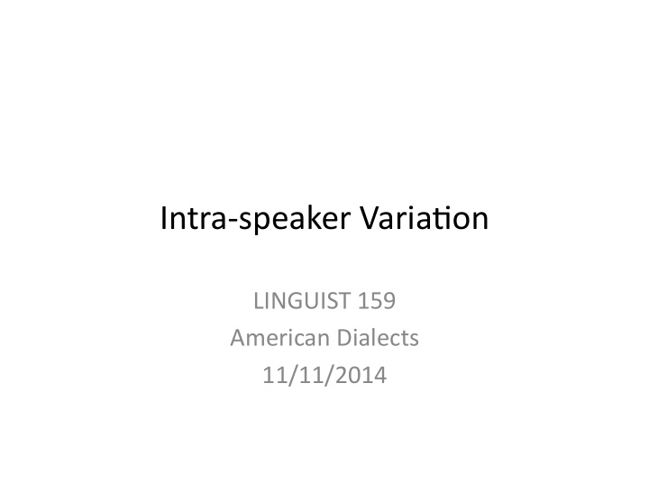 intra speaker varia on