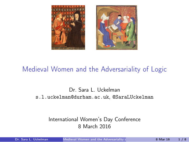 medieval women and the adversariality of logic