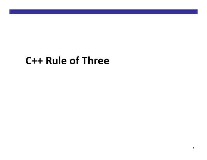 c rule of three