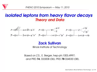 Isolated leptons from heavy flavor decays  Theory and Data  - /e - e - /  -  j  - /e - W -  P