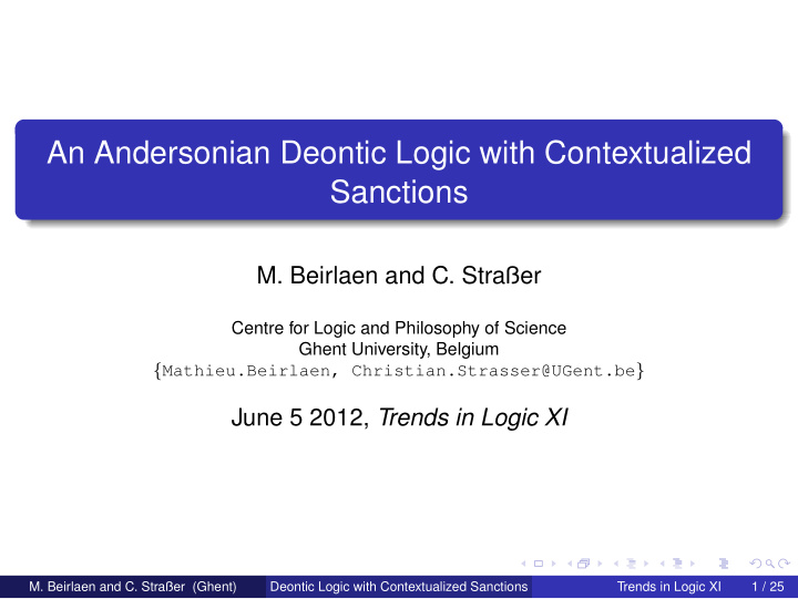 an andersonian deontic logic with contextualized sanctions