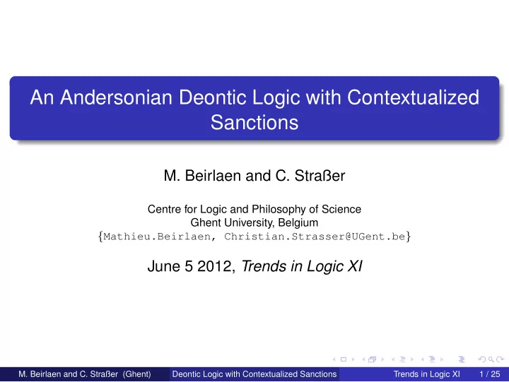 an andersonian deontic logic with contextualized sanctions