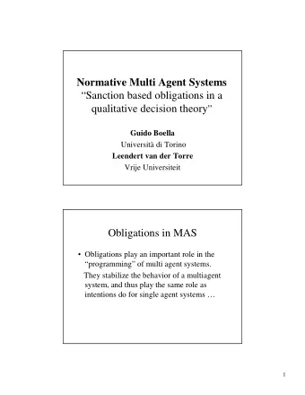 Normative Multi Agent Systems  Sanction based obligations in a qualitative decision theory