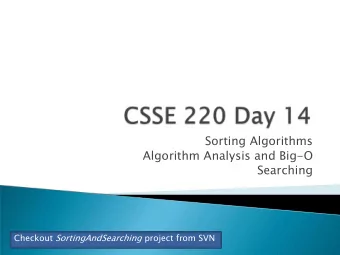 Searching Checkout SortingAndSearching project from SVN  Lets see  Shlemiel the Painter