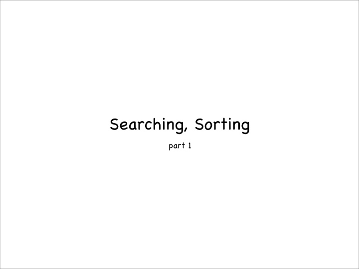 searching sorting