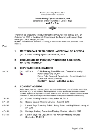 DISCLOSURE OF PECUNIARY INTEREST &amp; GENERAL NATURE THEREOF 3. DEPUTATION/DELEGATIONS  9 - 18