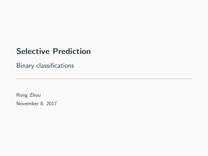 selective prediction