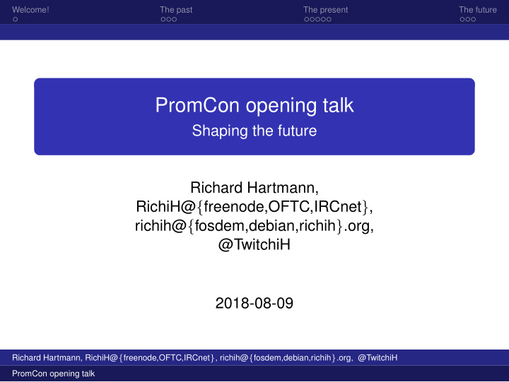 promcon opening talk