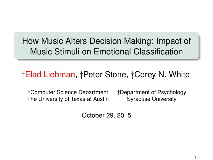 how music alters decision making impact of music stimuli