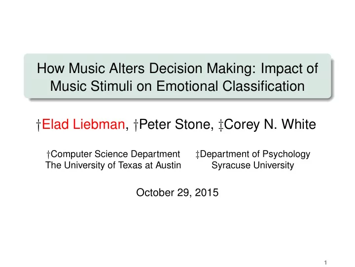 how music alters decision making impact of music stimuli