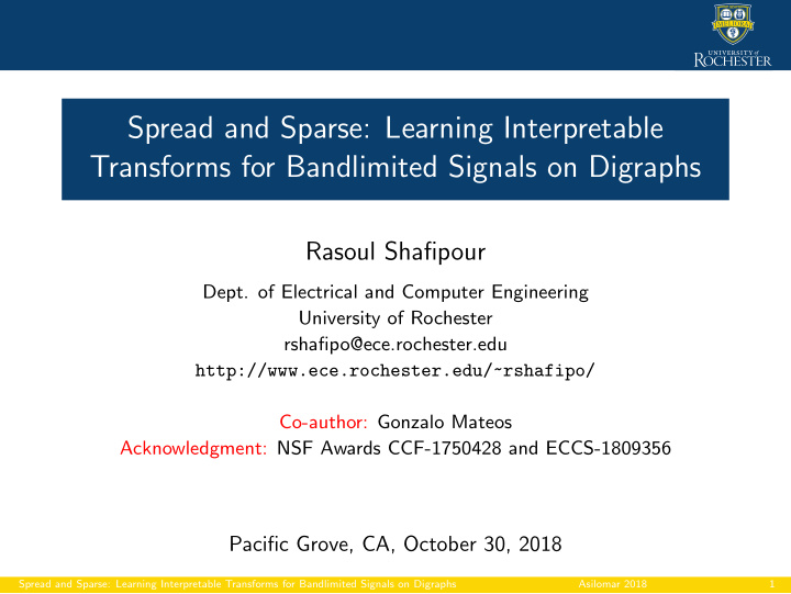 spread and sparse learning interpretable transforms for