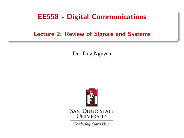 ee558 digital communications