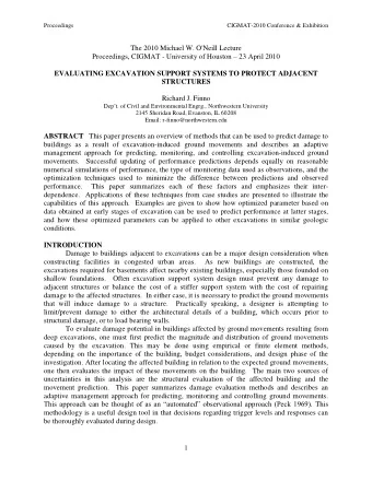 The 2010 Michael W. O'Neill Lecture Proceedings, CIGMAT - University of Houston  23 April 2010