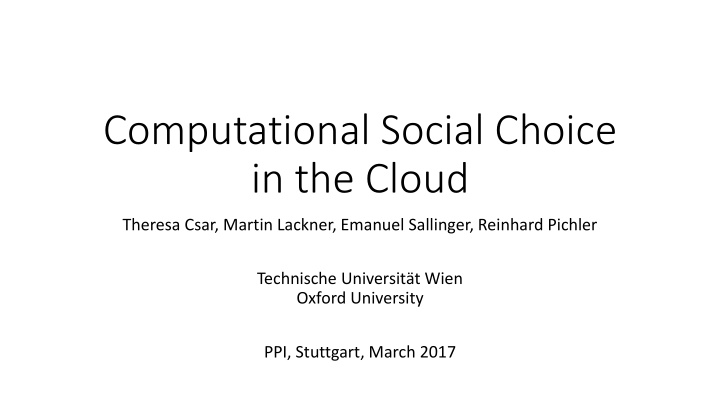 computational social choice