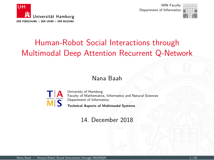 human robot social interactions through multimodal deep