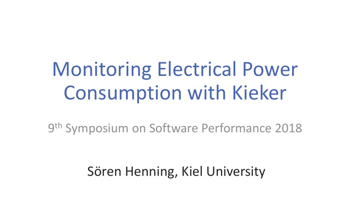 monitoring electrical power consumption with kieker