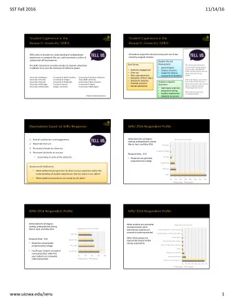 SST Fall 2016  11/14/16  All students respond to the Core Survey and one of two  SERU seeks to