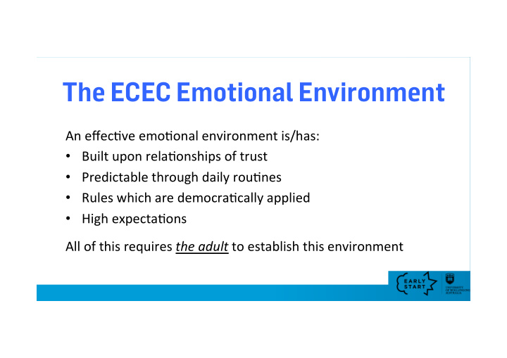 the ecec emotional environment