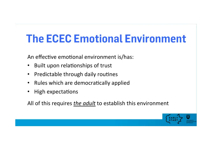 the ecec emotional environment
