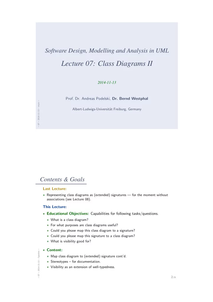 lecture 07 class diagrams ii