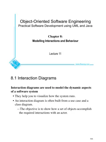 Object-Oriented Software Engineering  Practical Software Development using UML and Java  Chapter 8: