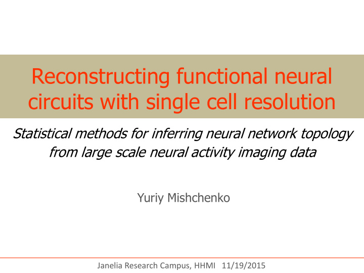 reconstructing functional neural