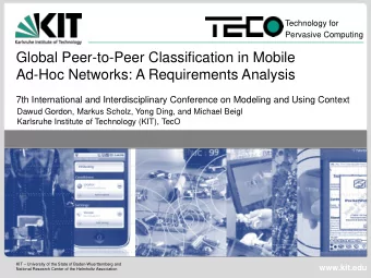 Ad-Hoc Networks: A Requirements Analysis  7th International and Interdisciplinary Conference on