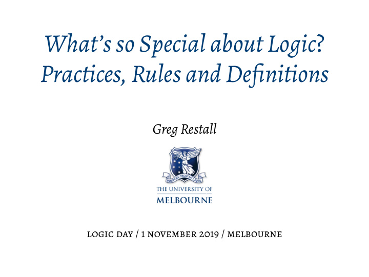 what s so special about logic practices rules and