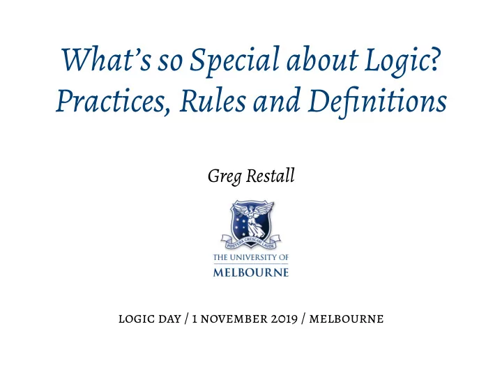what s so special about logic practices rules and