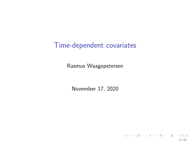 time dependent covariates