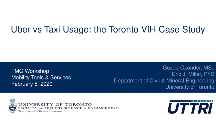 uber vs taxi usage the toronto vfh case study