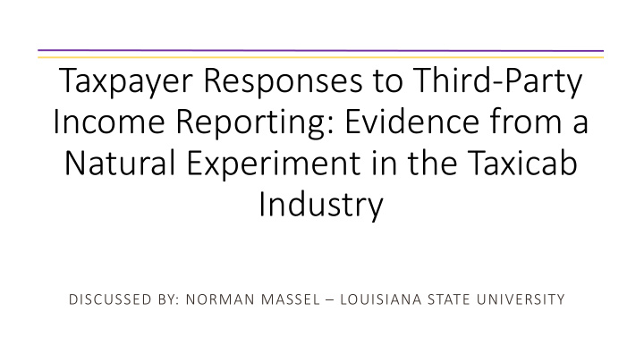 taxpayer responses to third party income reporting