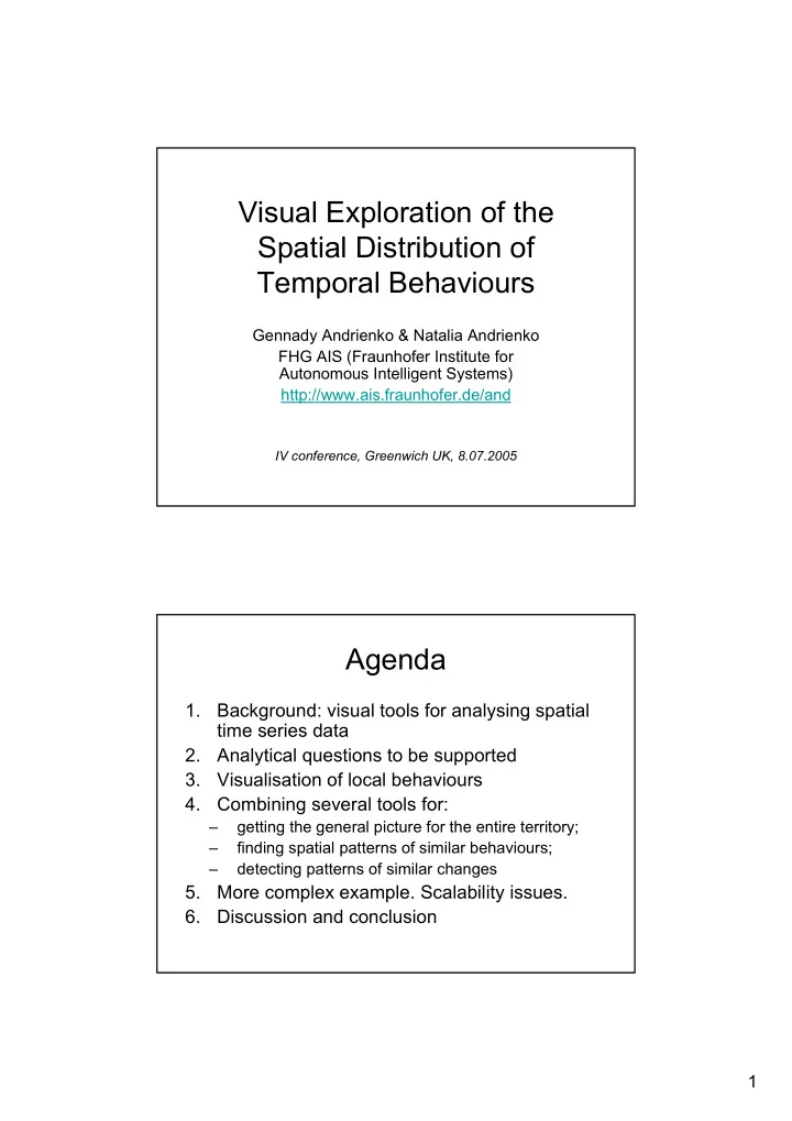 visual exploration of the spatial distribution of