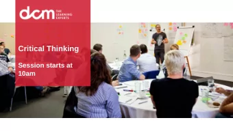 Critical Thinking  Session starts at  10am  HELLO! I am Karen Maher  I am an experienced HR