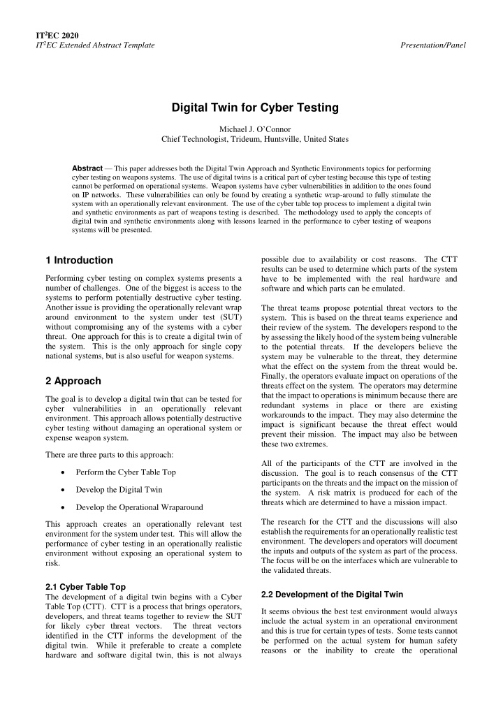 digital twin for cyber testing