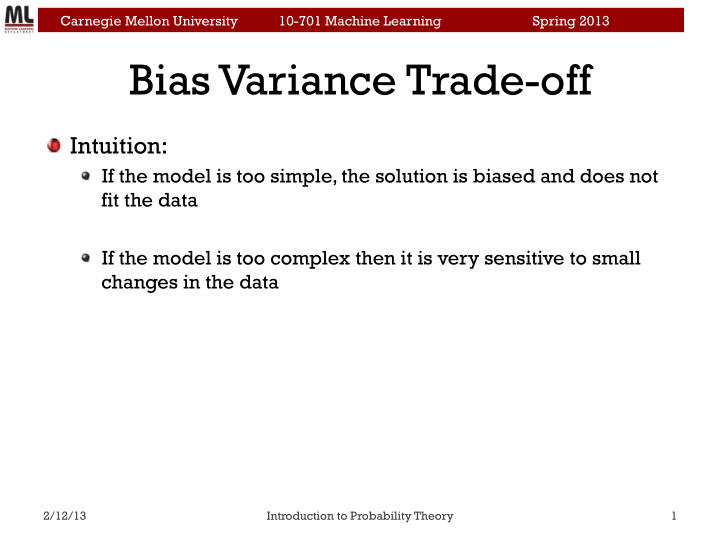 bias variance trade off