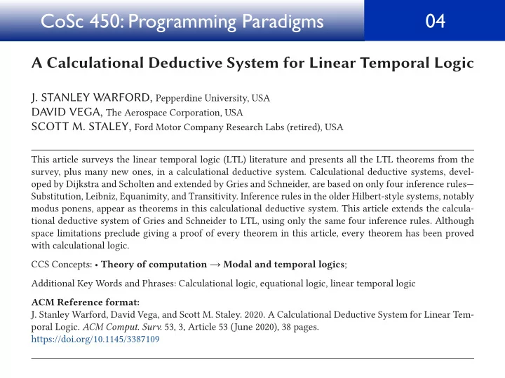 cosc 450 programming paradigms 04
