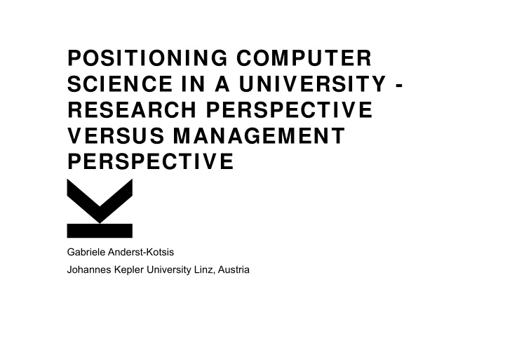 positioning computer science in a university research