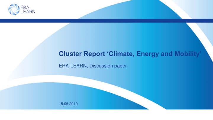 cluster report climate energy and mobility