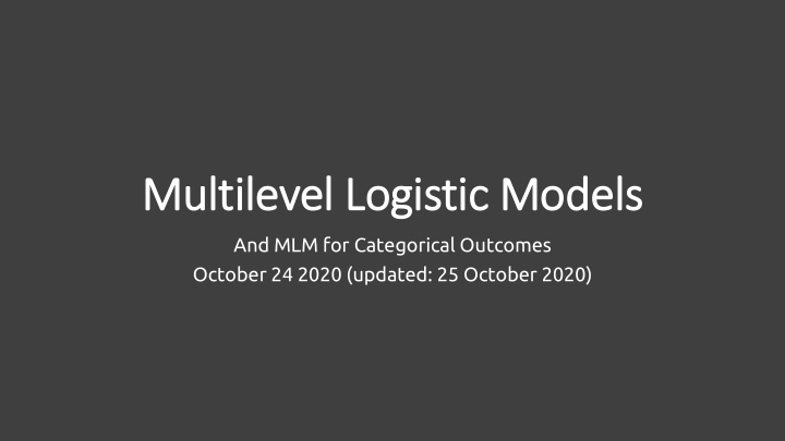 multilevel logistic models