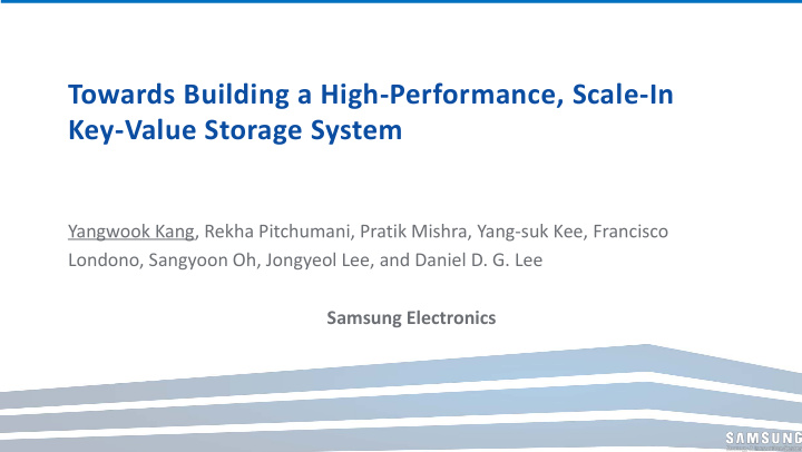 towards building a high performance scale in key value