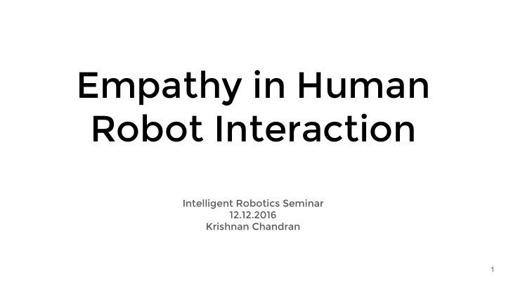 empathy in human robot interaction