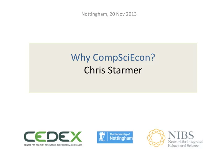 why compsciecon chris starmer simulation