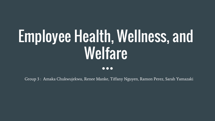 employee health wellness and welfare