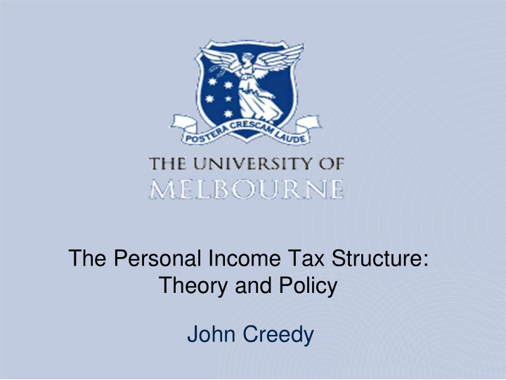 the personal income tax structure theory and policy john
