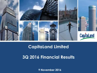 3Q 2016 Financial Results  9 November 2016  Disclaimer  This presentation may contain
